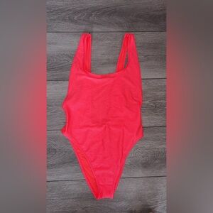 Aerie Size medium Hot Pink Ribbed One Piece Swim Suit New W Tags MSRP$50